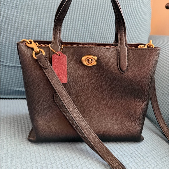 Coach Black Crossbody Bag with Gold Accents - Picture 8 of 13